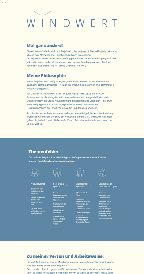 Startseite mit animiertem Logo