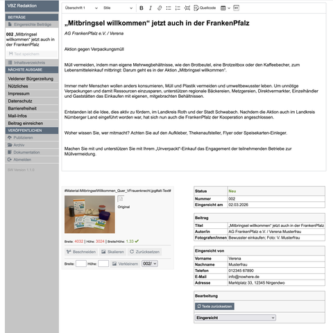 Backend - Bearbeiten eines Artikels