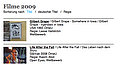 Screenshot TYPO3 Extension - Film- und Veranstaltungs-Datenbank - Film Listenansicht