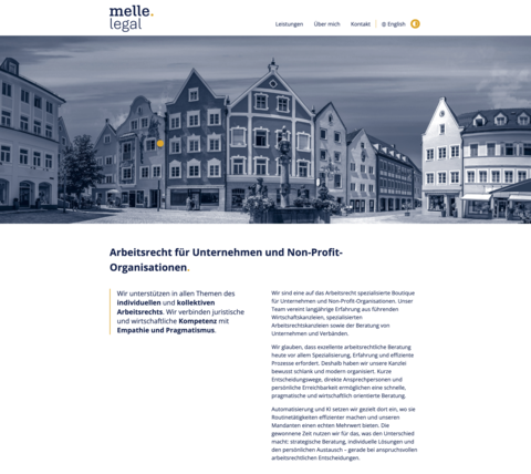 Startseite des Webauftrittes