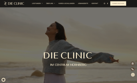 Startseite in Desktop Darstellung